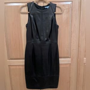 Antonio Melani Black Leather Dress, Sleeveless Dress, Size 2